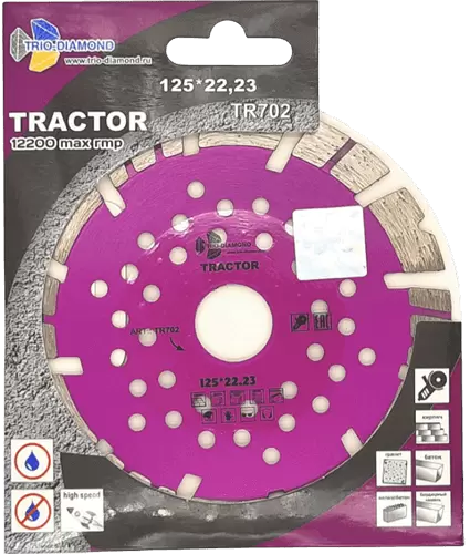 Диск алмазный отрезной Tractor 125*22.23*12*2.1мм Trio-Diamond TR702 - интернет-магазин «Стронг Инструмент» город Омск