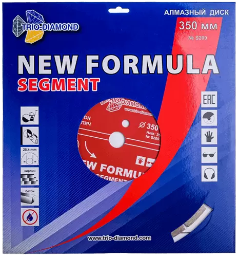 Алмазный диск по бетону 350*25.4*10*3.2мм New Formula Segment Trio-Diamond S209 - интернет-магазин «Стронг Инструмент» город Омск