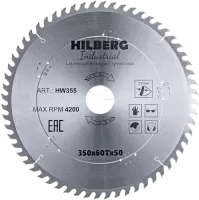 Пильный диск по дереву 350*50*3.2*60T Industrial Hilberg HW355