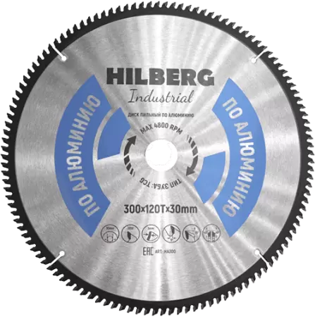 Пильный диск по алюминию 300*30*Т120 Industrial Hilberg HA300