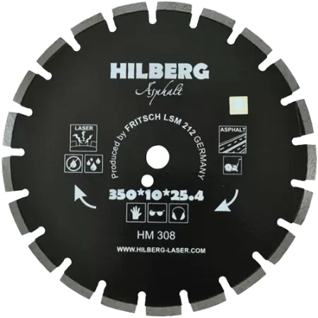Алмазный диск по асфальту 350*25.4/12*10*3.2мм Asphalt Laser Hilberg HM308
