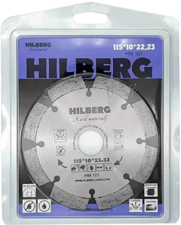 Алмазный диск по железобетону 115*22.23*10*2.0мм Hard Materials Laser Hilberg HM101 - интернет-магазин «Стронг Инструмент» город Омск
