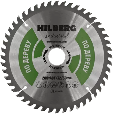 Пильный диск по дереву 200*32/30*2.2*48T Hilberg HW204