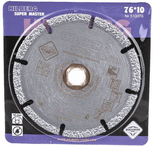 Алмазный отрезной диск 76*10*5*2.0мм универсальный Hilberg 510076 - интернет-магазин «Стронг Инструмент» город Омск