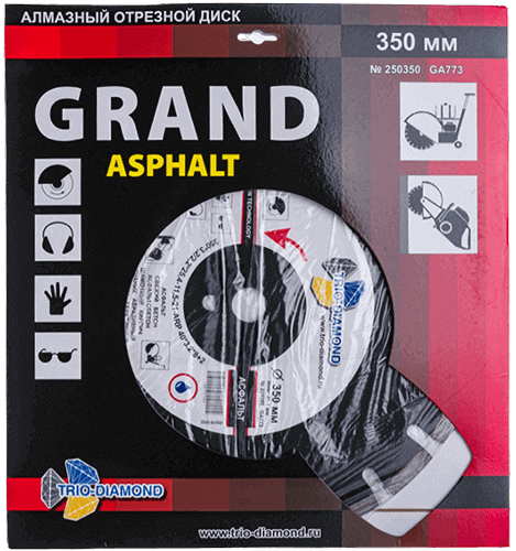Алмазный диск по асфальту 350*25.4/12*10*3.5мм Grand Asphalt Trio-Diamond GA773 - интернет-магазин «Стронг Инструмент» город Омск