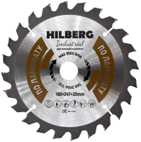 Пильный диск по ламинату 160*20*Т24 Industrial Hilberg HL161