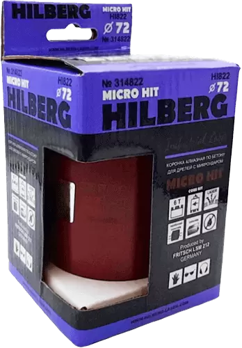 Коронка алмазная по армированному бетону SDS-Plus 72 мм Hilberg Laser Micro Hit HI822 - интернет-магазин «Стронг Инструмент» город Омск