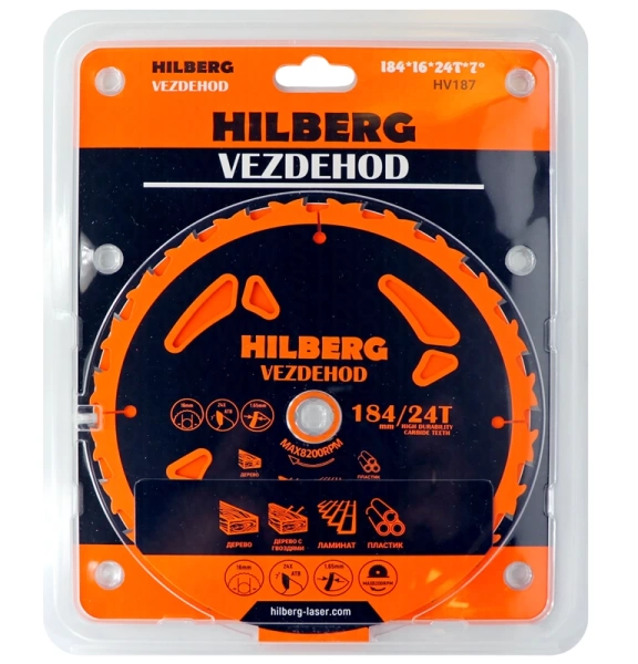 Универсальный пильный диск 184*16*24Т Vezdehod Hilberg HV187 - интернет-магазин «Стронг Инструмент» город Омск