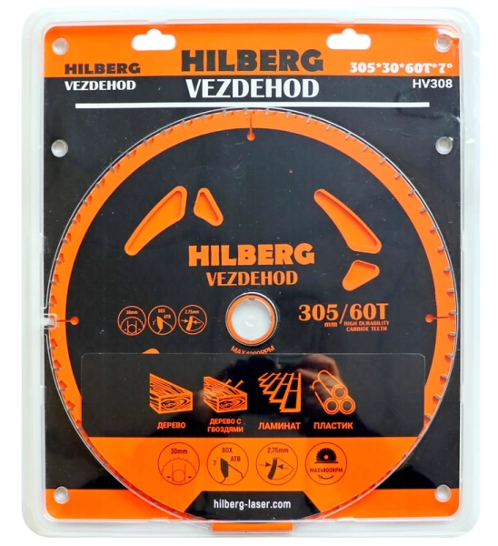 Универсальный пильный диск 305*30*60Т Vezdehod Hilberg HV308 - интернет-магазин «Стронг Инструмент» город Омск