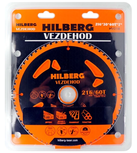 Универсальный пильный диск 216*30*60Т Vezdehod Hilberg HV218 - интернет-магазин «Стронг Инструмент» город Омск