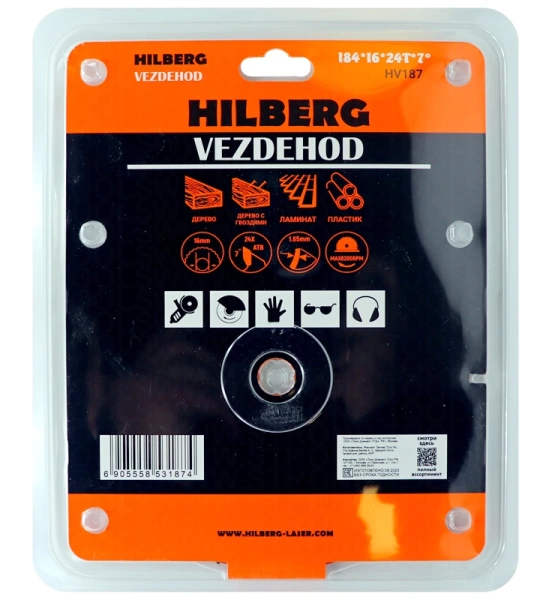 Универсальный пильный диск 184*16*24Т Vezdehod Hilberg HV187 - интернет-магазин «Стронг Инструмент» город Омск