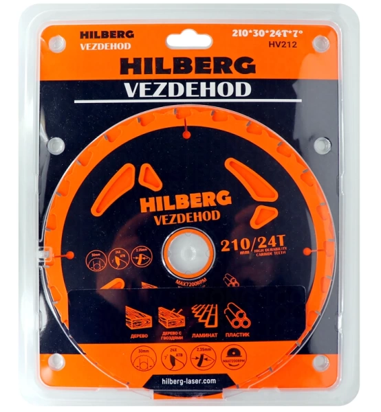 Универсальный пильный диск 210*30*24Т Vezdehod Hilberg HV212 - интернет-магазин «Стронг Инструмент» город Омск